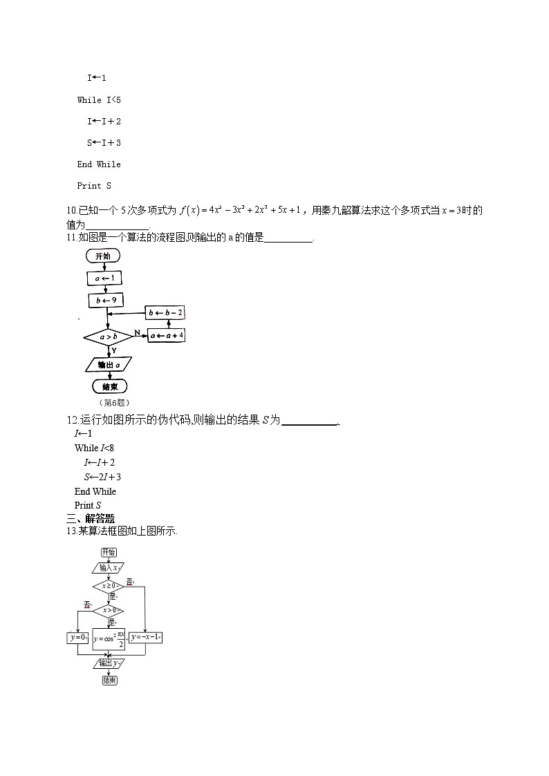 必修三  第一章 算法初步专题训练03
