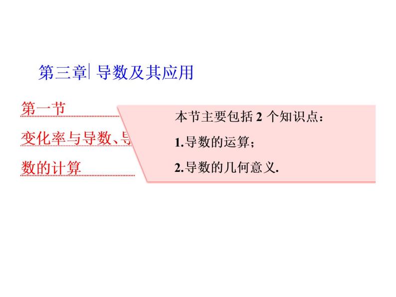 2021高考数学（理）大一轮复习课件：第三章 导数及其应用 第一节 变化率与导数、导数的计算01