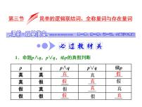 2021高考数学（文）大一轮复习课件 第一章 集合与常用逻辑用语 第三节 简单的逻辑联结词、全称量词与存在量词