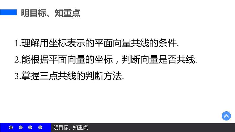 高一数学人教A版必修4课件:2.3.4 平面向量共线的坐标表示03