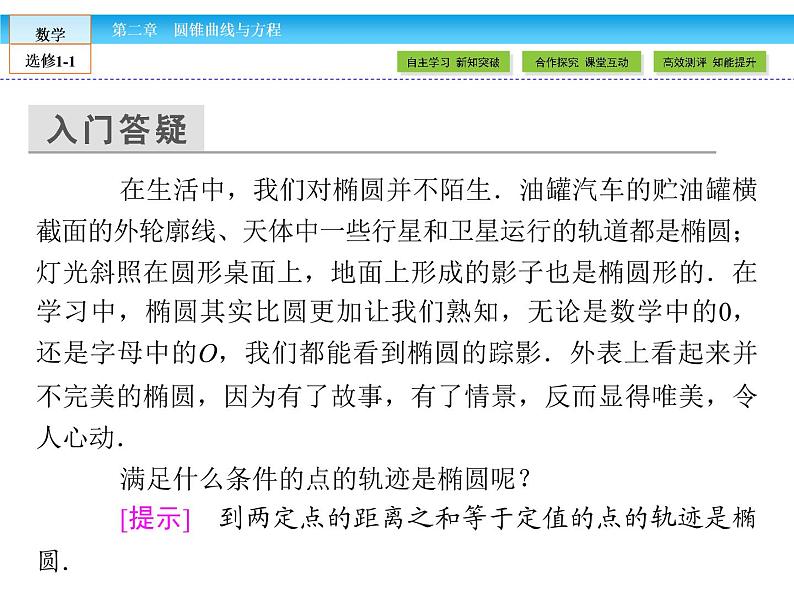 (人教版)高中数学选修1-1课件:第2章 圆锥曲线与方程2.1.105