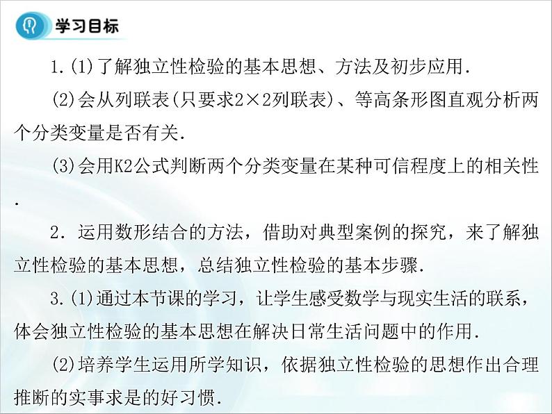 高中数学人教A版选修1-2课件:1.2《独立性检验的基本思想及初步应用》02