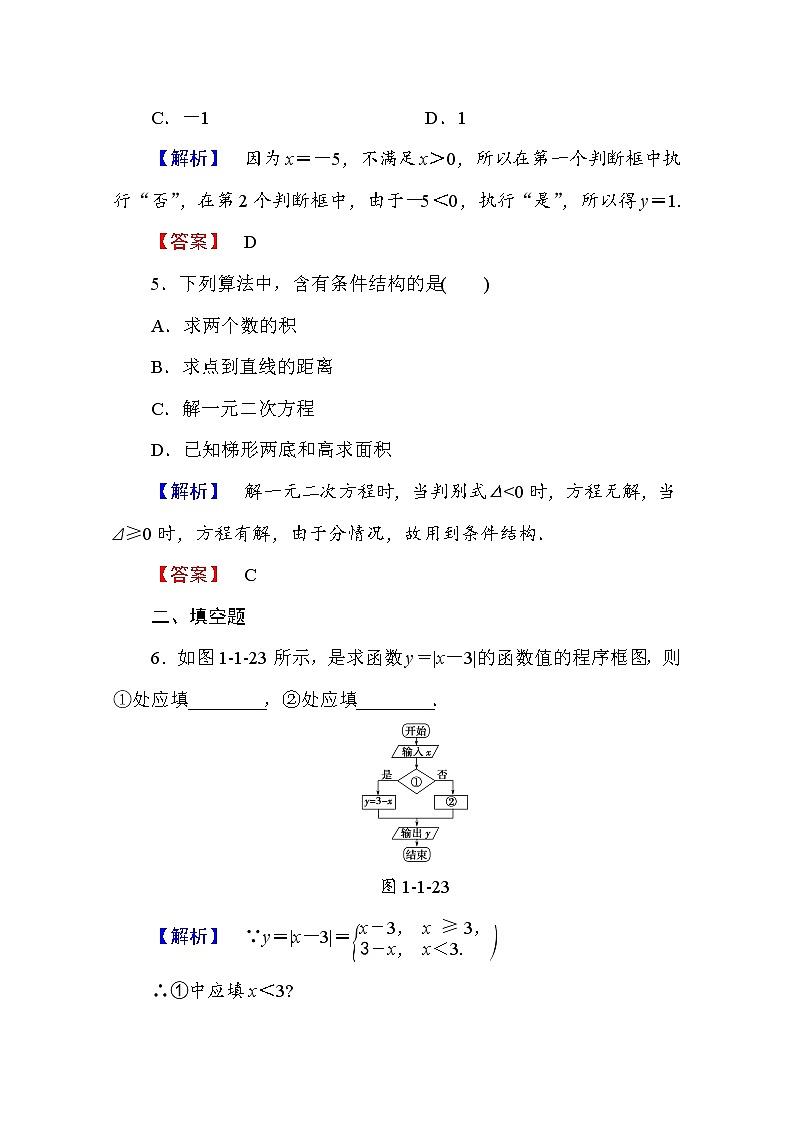 高中数学人教A版必修三 第一章 算法初步 学业分层测评3 Word版含答案第3页