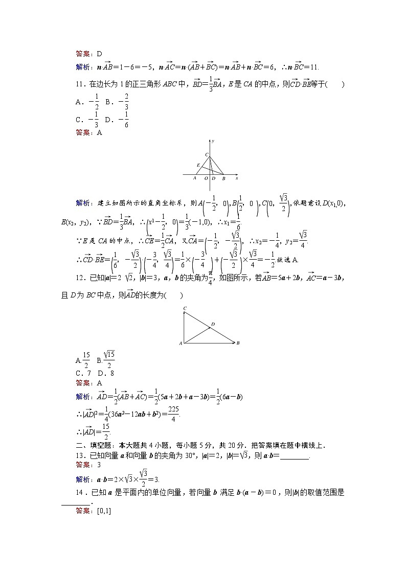 高中人教A版数学必修4:第二章 章末检测 Word版含解析第3页