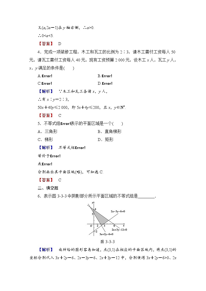 高中数学人教A版必修五 第三章 不等式 学业分层测评19 Word版含答案02