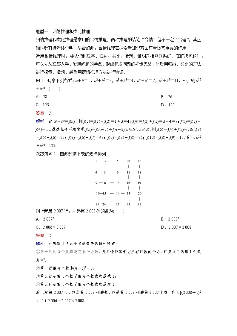 高中数学人教A版选修2-2（课时训练）：第二章 推理与证明 章末复习 Word版含答案02