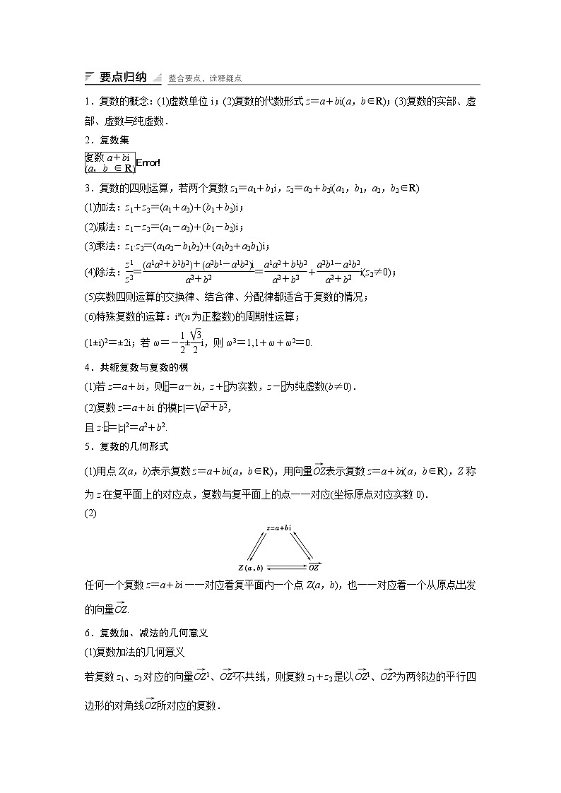 高中数学人教A版选修2-2(课时训练):第三章 数系的扩充和复数的引入 章末复习 Word版含答案02