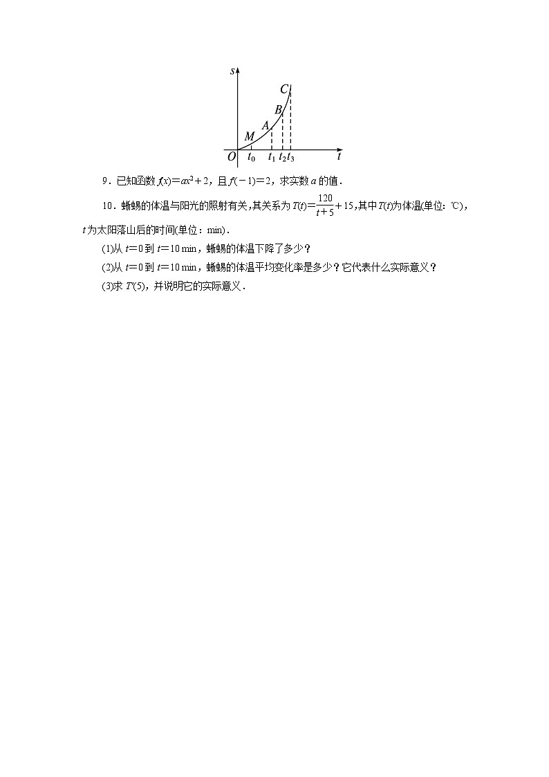 数学人教A版选修2-2自我小测:1.1 变化率与导数(第1课时) Word版含解析02