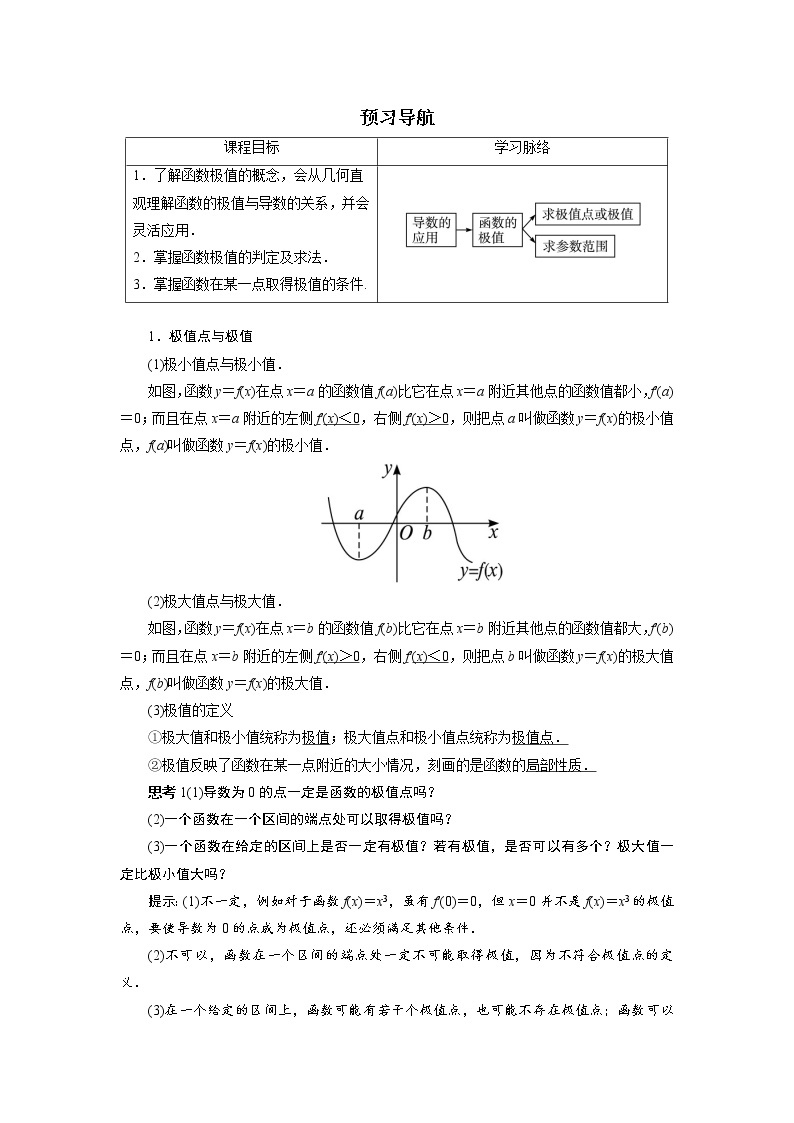 数学人教A版选修2-2预习导航：1.3　导数在研究函数中的应用（第2课时） Word版含解析01