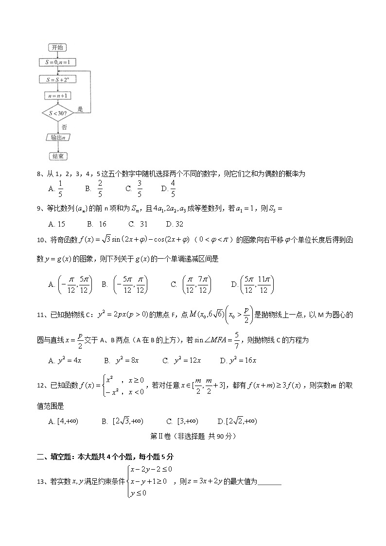 2020届新疆乌鲁木齐市高三第一次诊断性测试数学理试题02