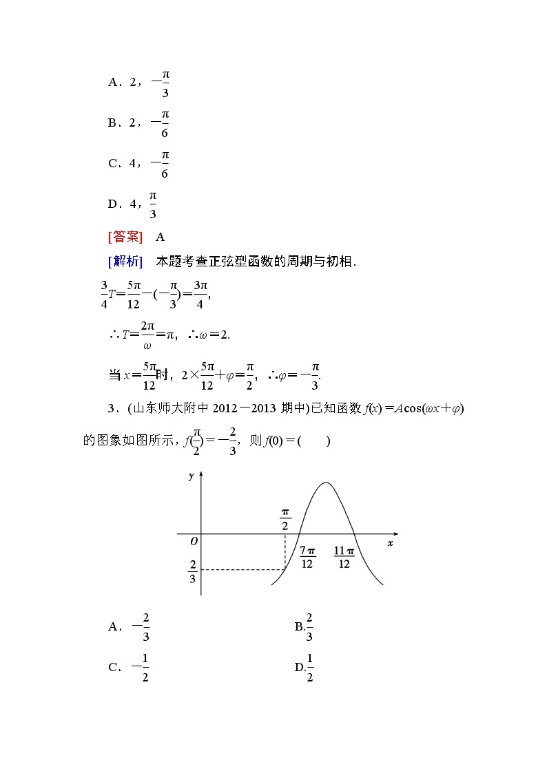 高一数学（人教A版）必修4能力提升：1-5-2 函数y＝Asin(ωx＋φ)的性质及应用 试卷02
