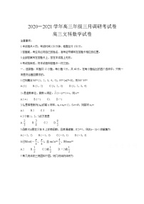 河南省非凡吉创联盟2021届高三下学期3月调研考试 数学（文）试卷