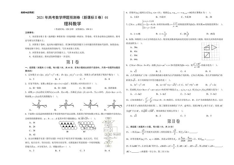 理科数学-2021年高考押题卷(新课标Ⅱ卷含解析)0101