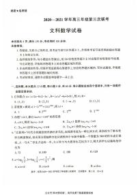 新疆慕华优策2020-2021学年高三年级第三次联考：数学（文）试题含答案