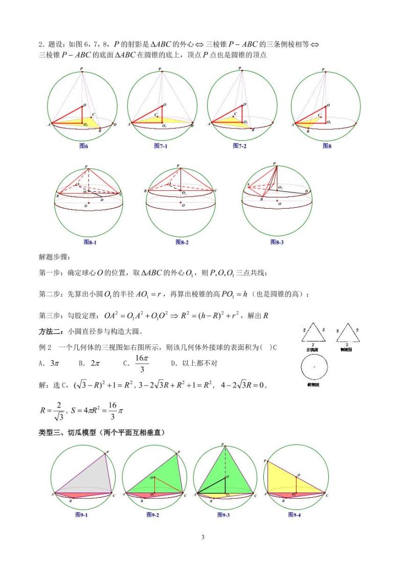 八个无敌模型——全搞定空间几何的外接球和内切球问题03