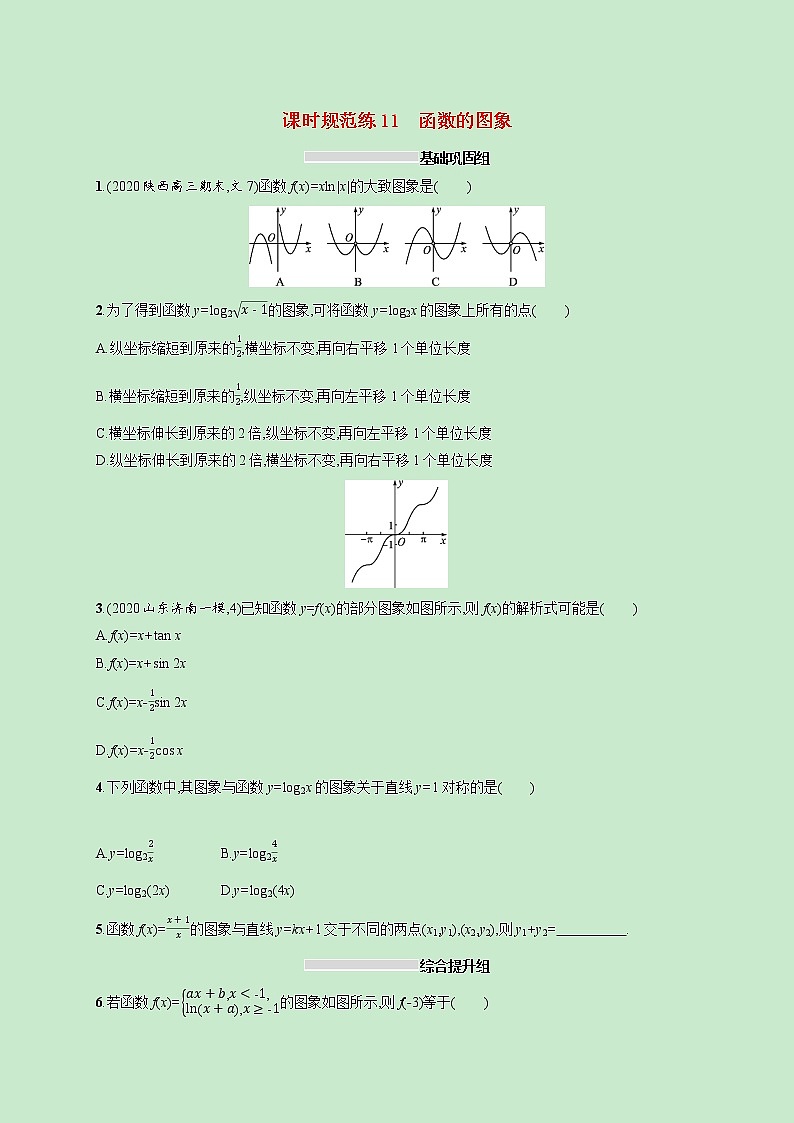 2022高考数学一轮复习课时规范练11函数的图象(含解析)第1页