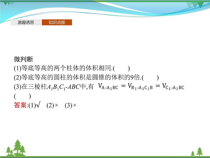 新人教B版 必修4 新教材高中數(shù)學第十一章立體幾何初步11.1.6祖暅原理與幾何體的體積優(yōu)質課件第6頁