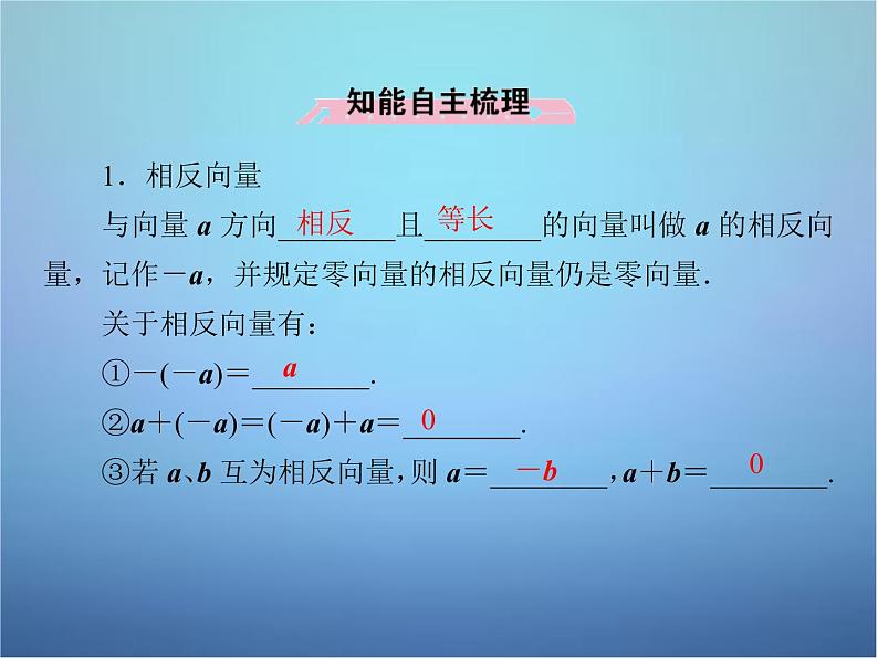 新人教B版高中数学必修四 2.1.3向量的减法课件06