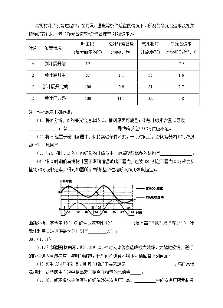 宁夏银川一中2021届高三第六次月考生物试题+Word版含答案03