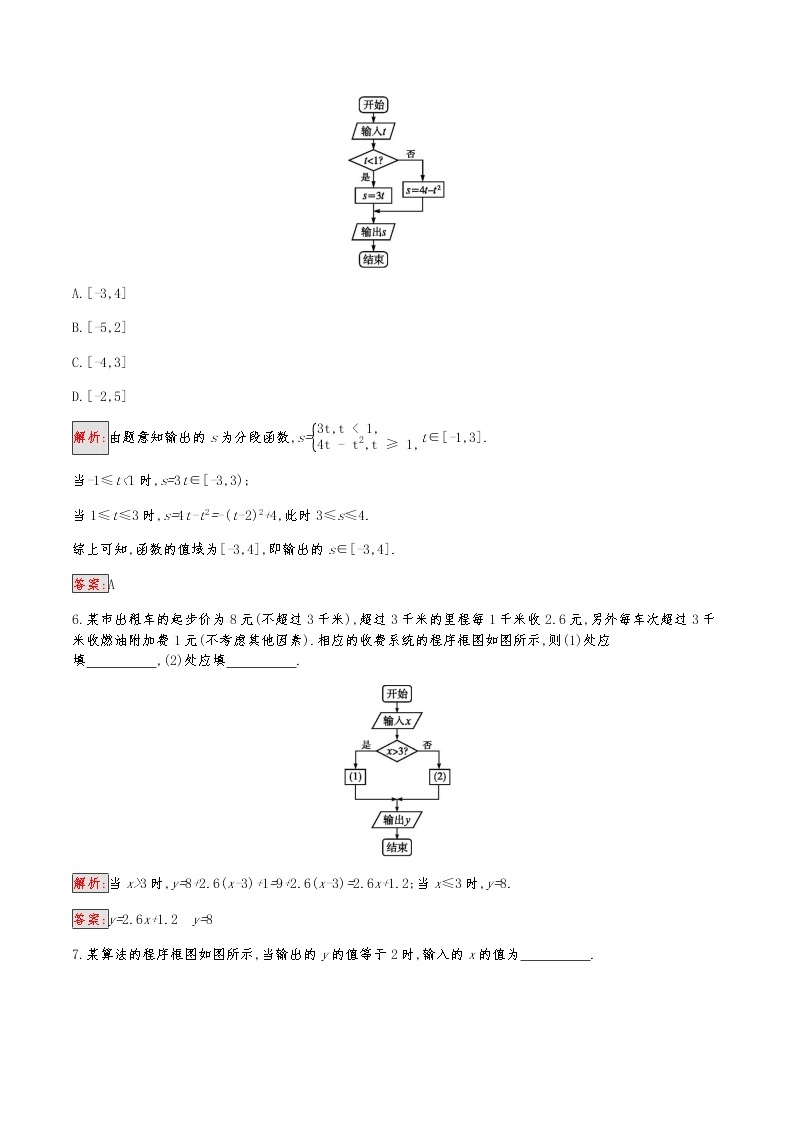 高中数学人教版新课标A 必修3　1.1.2.2　条件结构 试卷03
