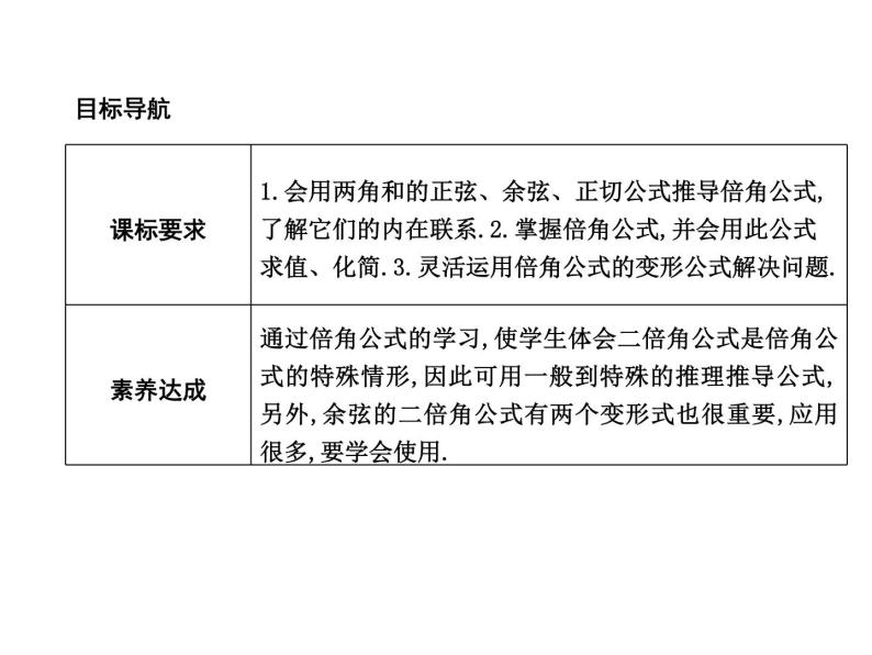 2020-2021人教B版必修四3.2.1倍角公式 课件02