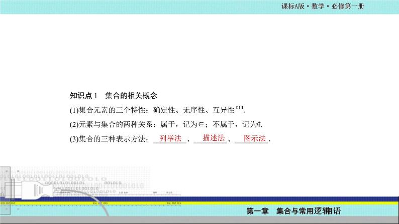 2019版人教A版 必修第一册 第一章 集合与常用逻辑用语 本章综合与测试 课件第3页