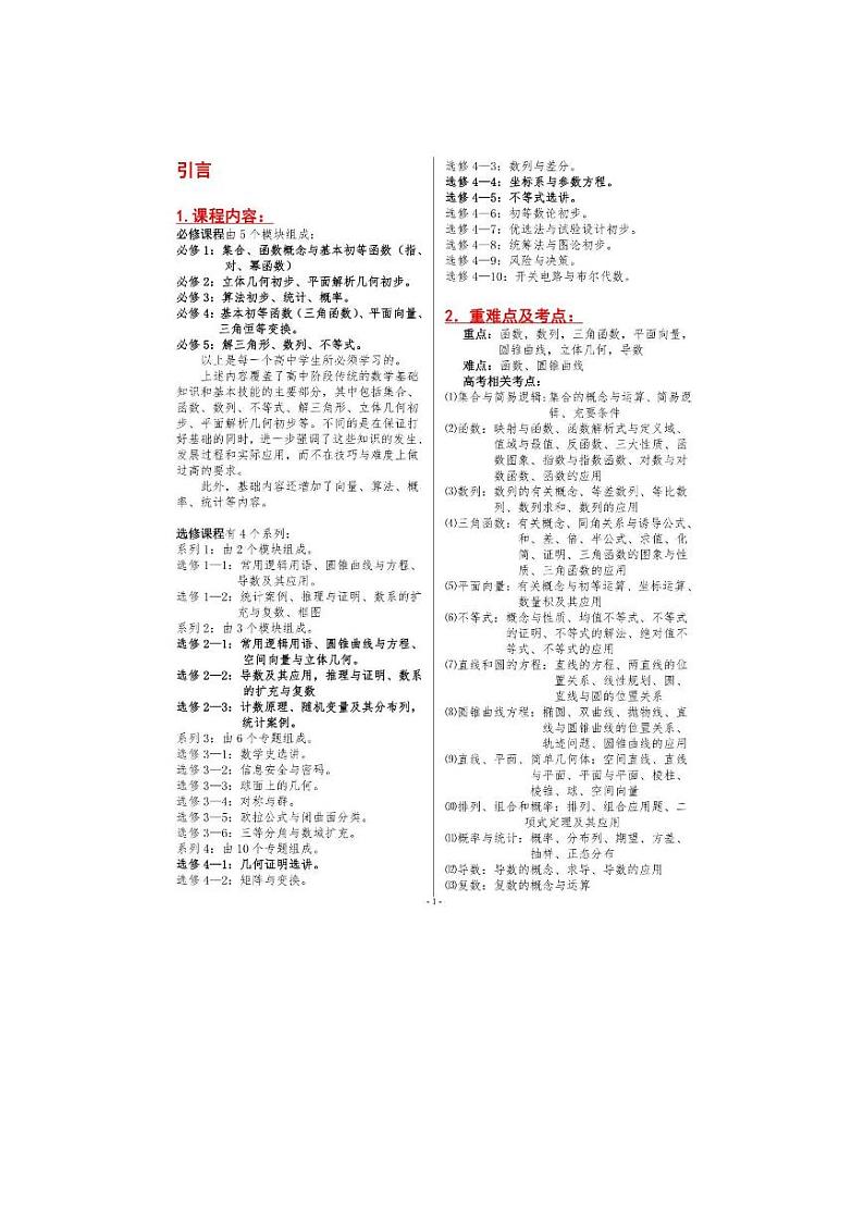 提分冲刺---高中数学必修+选修全部知识点精华归纳总结第1页