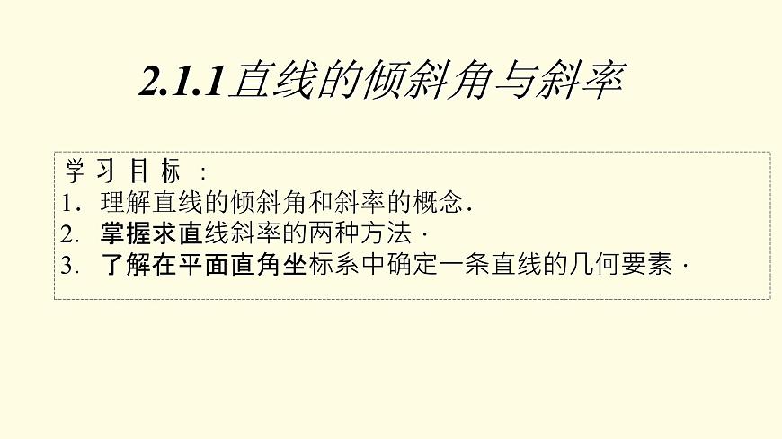 2.1.1傾斜角與斜率-【新教材】人教A版(2019)高中數(shù)學(xué)選擇性必修第一冊課件第1頁