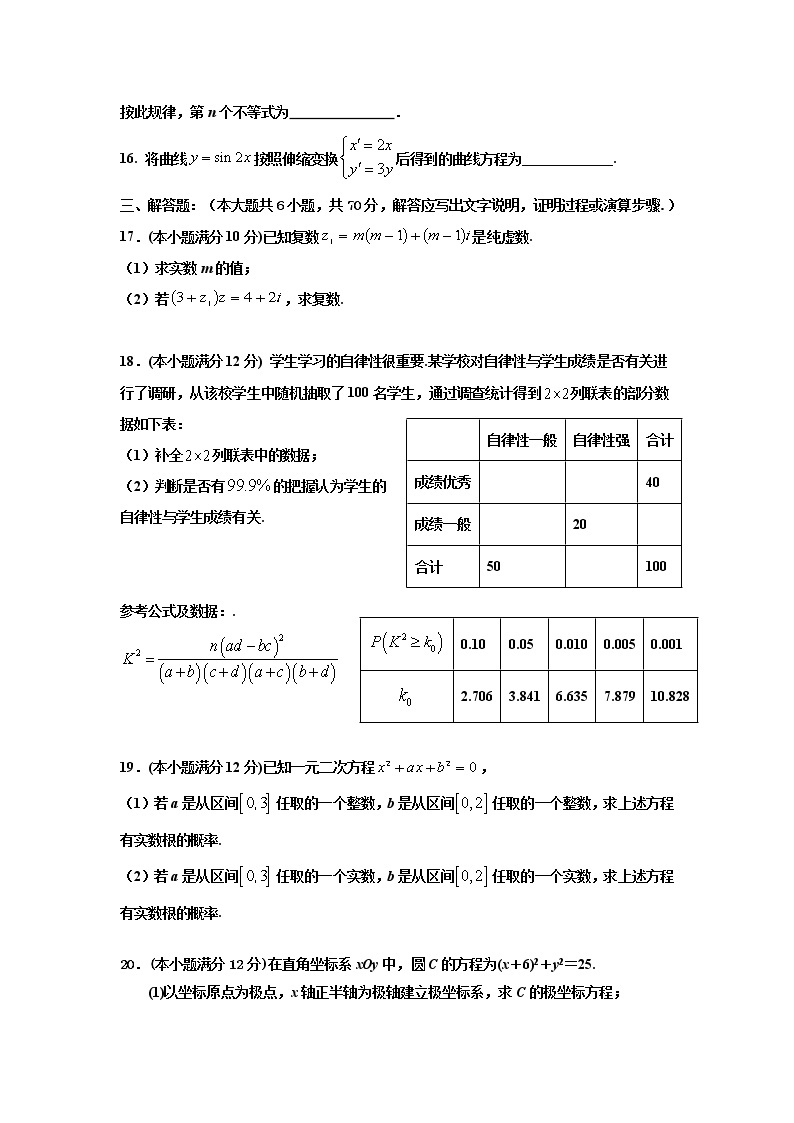 吉林省洮南一中2020-2021学年高二下学期第三次月考数学（文）试卷+答案03