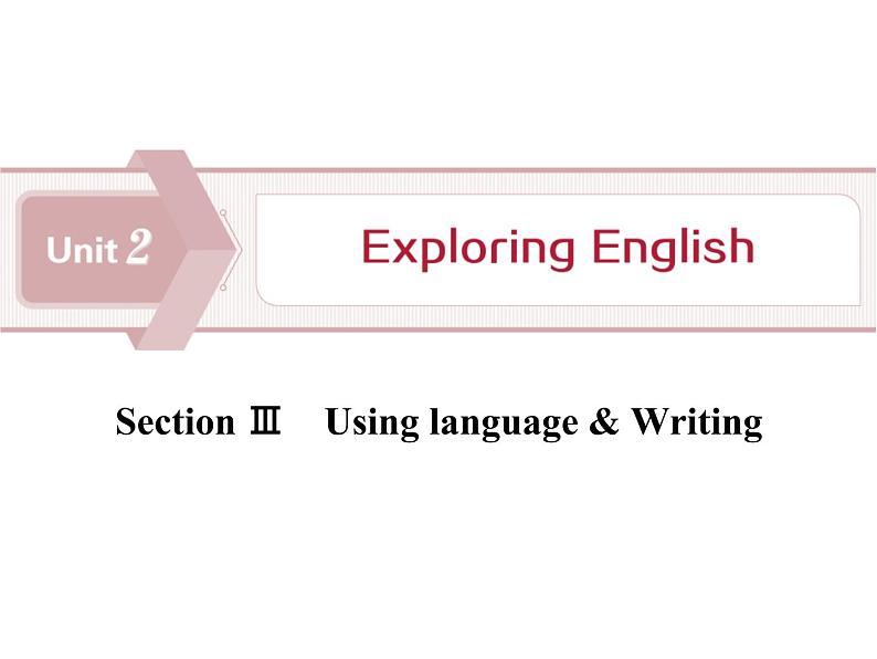 外研版高中英语必修一Unit2 Section Ⅲ Using language & WritingPPT课件第1页