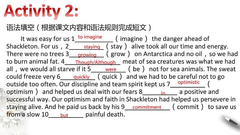 Unit 4 Adversity and courage Period 5 Reading for writing 课件 -【新教材精创】2020-2021学年高中英语新教材同步备课(人教版选择性必修第三册)第6页