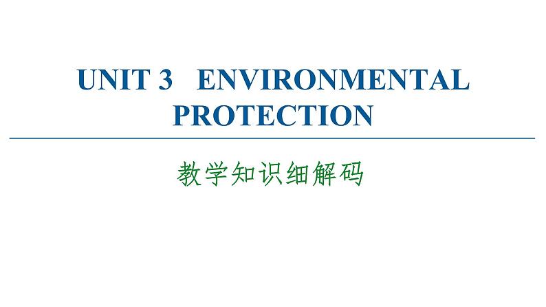 2020-2021学年高二英语同步新教材人教版(2019)选择性必修第三册UNIT 3 教学知识细解码课件(可编辑)第1页