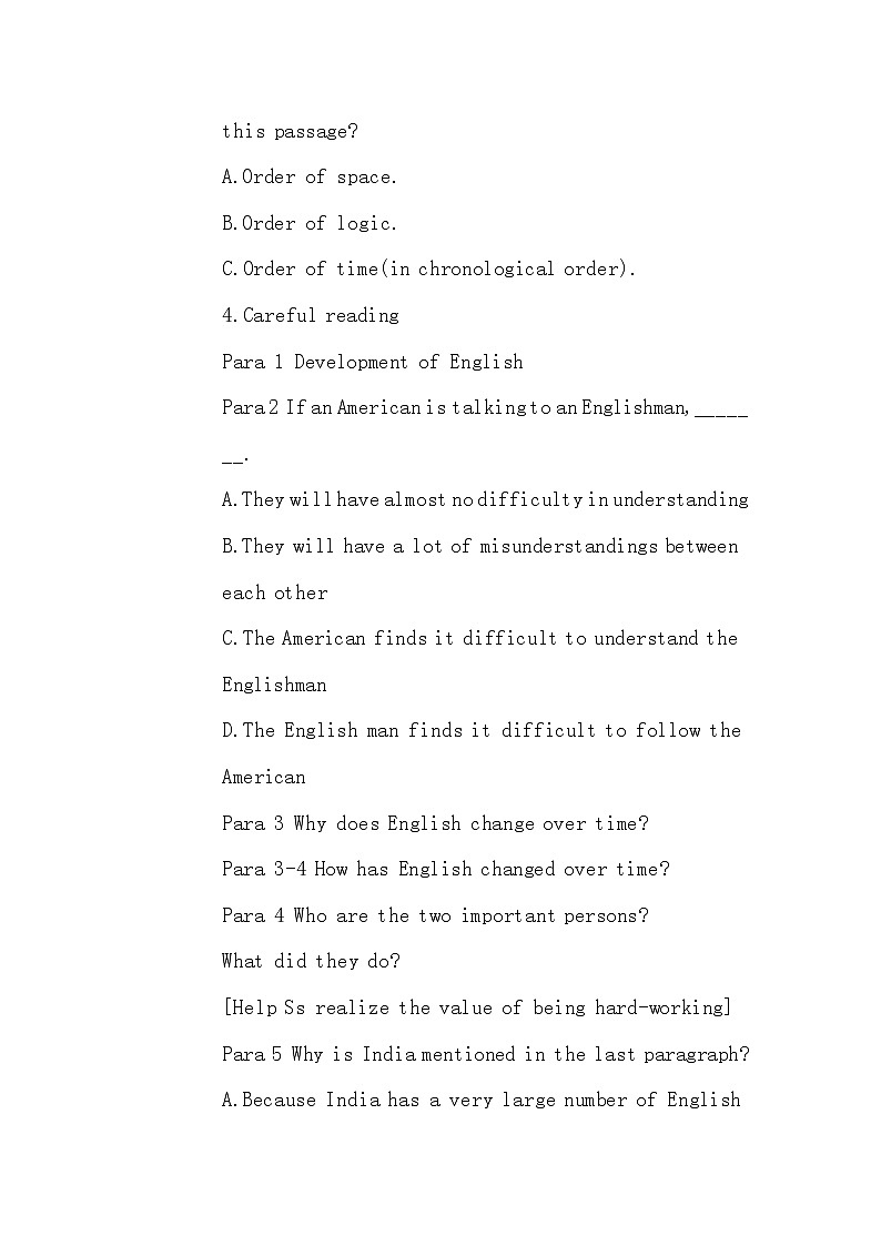 高中英语人教新课标必修一 Unit 2 English around the world reading 教案03