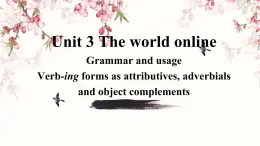 Unit 3 The world online Grammar and usage 课件-高一英语牛津译林版必修第三册