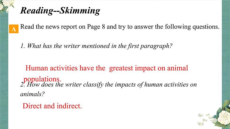 Unit 1 Nature in the balance Integrated skills 1 课件-高一英语牛津译林版必修第三册第7页