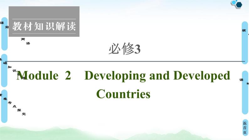 2022版高考英语（外研版）一轮复习课件：必修3 Module 2 Developing and Developed Countries01