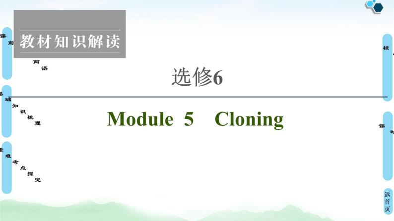 2022版高考英语（外研版）一轮复习课件：选修6 Module 5 Cloning01
