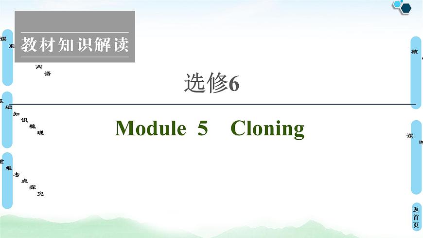2022版高考英語(外研版)一輪復習課件:選修6 Module 5 Cloning第1頁