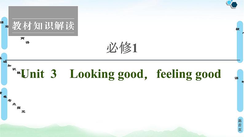 2022版高考英语(译林版)一轮复习课件: 必修1 Unit 3 Looking goodfeeling good第1页