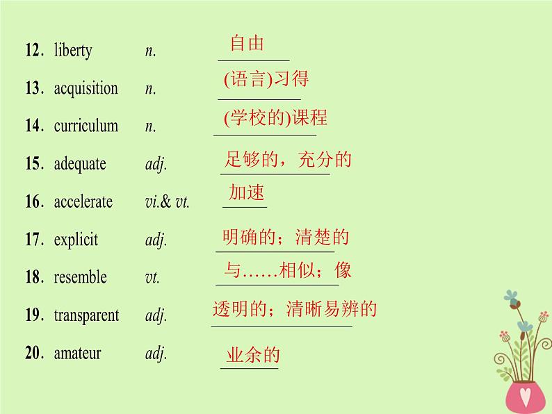 2022版高三英语一轮复习课件: 第1部分 基础知识解读 Unit 19 Language课件 北师大版选修7第5页