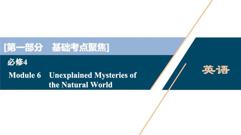 2022版高考英语（外研版）一轮复习课件：必修4 6 Module 6　Unexplained Mysteries of the Natural World01