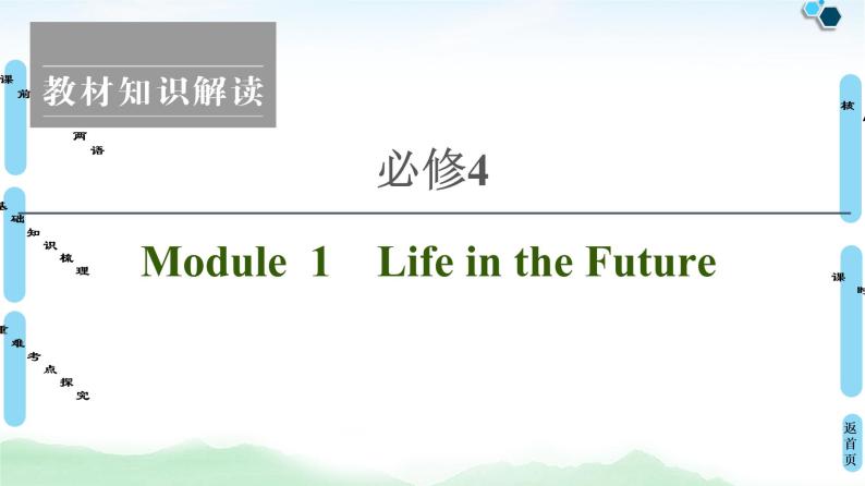 2022版高考英语（外研版）一轮复习课件：必修4 Module 1 Life in the Future01