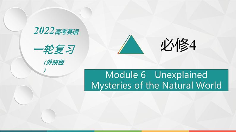 (新高考)2022届高中英语外研版一轮复习 必修4 必备预习案 Module 6 Unexplained Mysteries of the Natural World 精品课件第1页