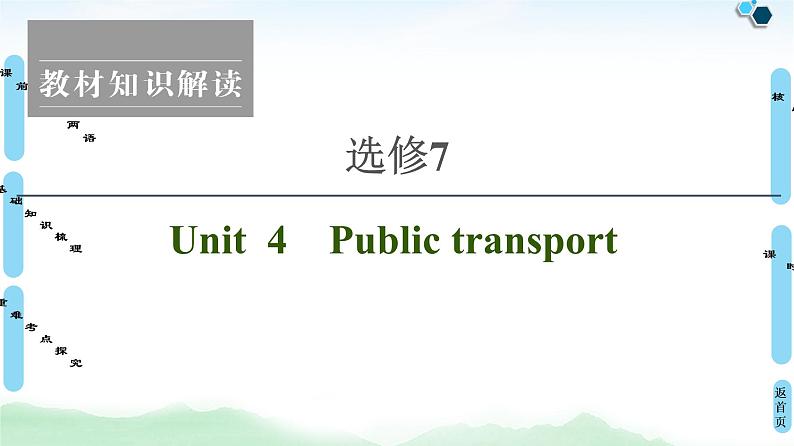 2022版高考英语(译林版)一轮复习课件: 选修7 Unit 4 Public transport01