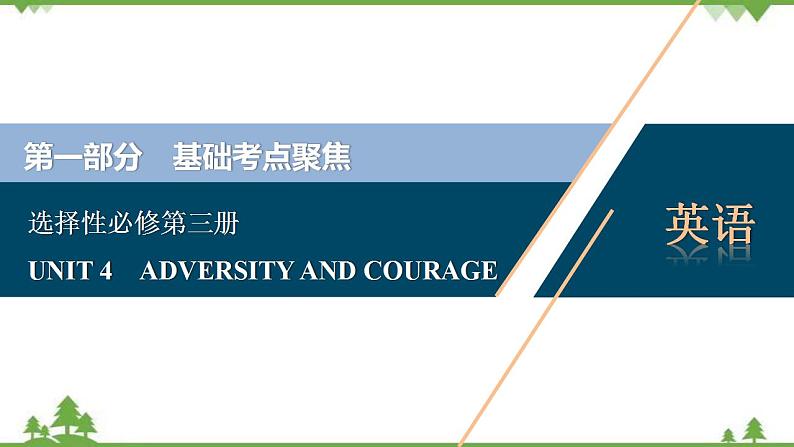 新教材2022新高考英语人教版一轮总复习课件:选择性必修第三册+UNIT+4 ADVERSITY+AND+COURAGE第1页