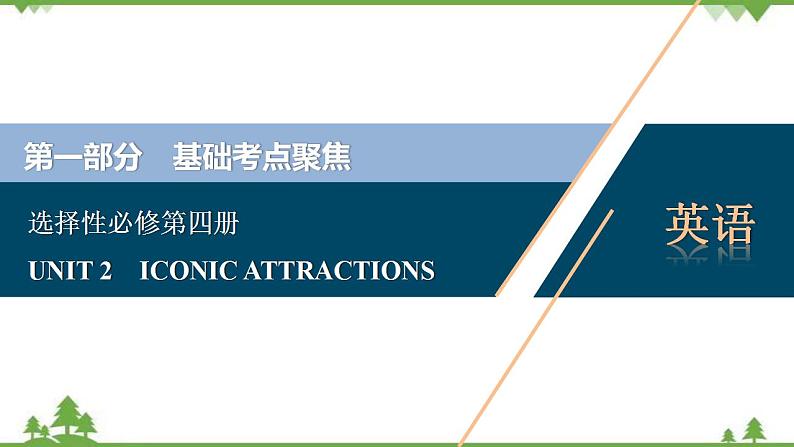 新教材2022新高考英语人教版一轮总复习课件:选择性必修第四册+UNIT+2 ICONIC+ATTRACTIONS第1页