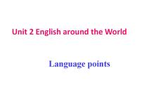 高中人教版 (新课标)Unit 2 English around the world教案配套ppt课件