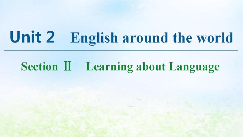 人教版高中英语必修1 Unit 2 English around the world SectionⅡ Learning about Language 课件01