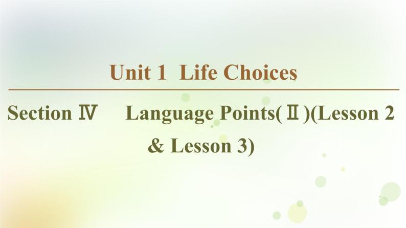 北师大版高中英语必修1课件 Unit 1 Section Ⅳ Language Points(Ⅱ)(Lesson 2 & Lesson 3)01