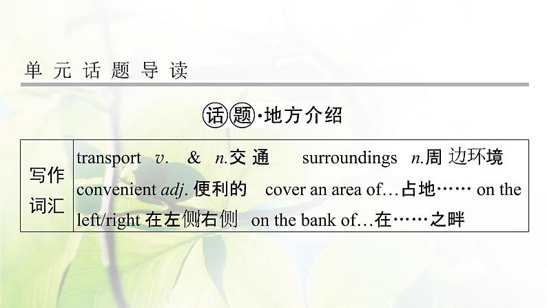 高考英语一轮总复习模块知识必修3Unit5Canada_TheTrueNorth课件新人教版02